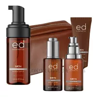 ED COSMETICS Men Leather Cosmetic Bag Brown - Чоловічий набір з косметичкою